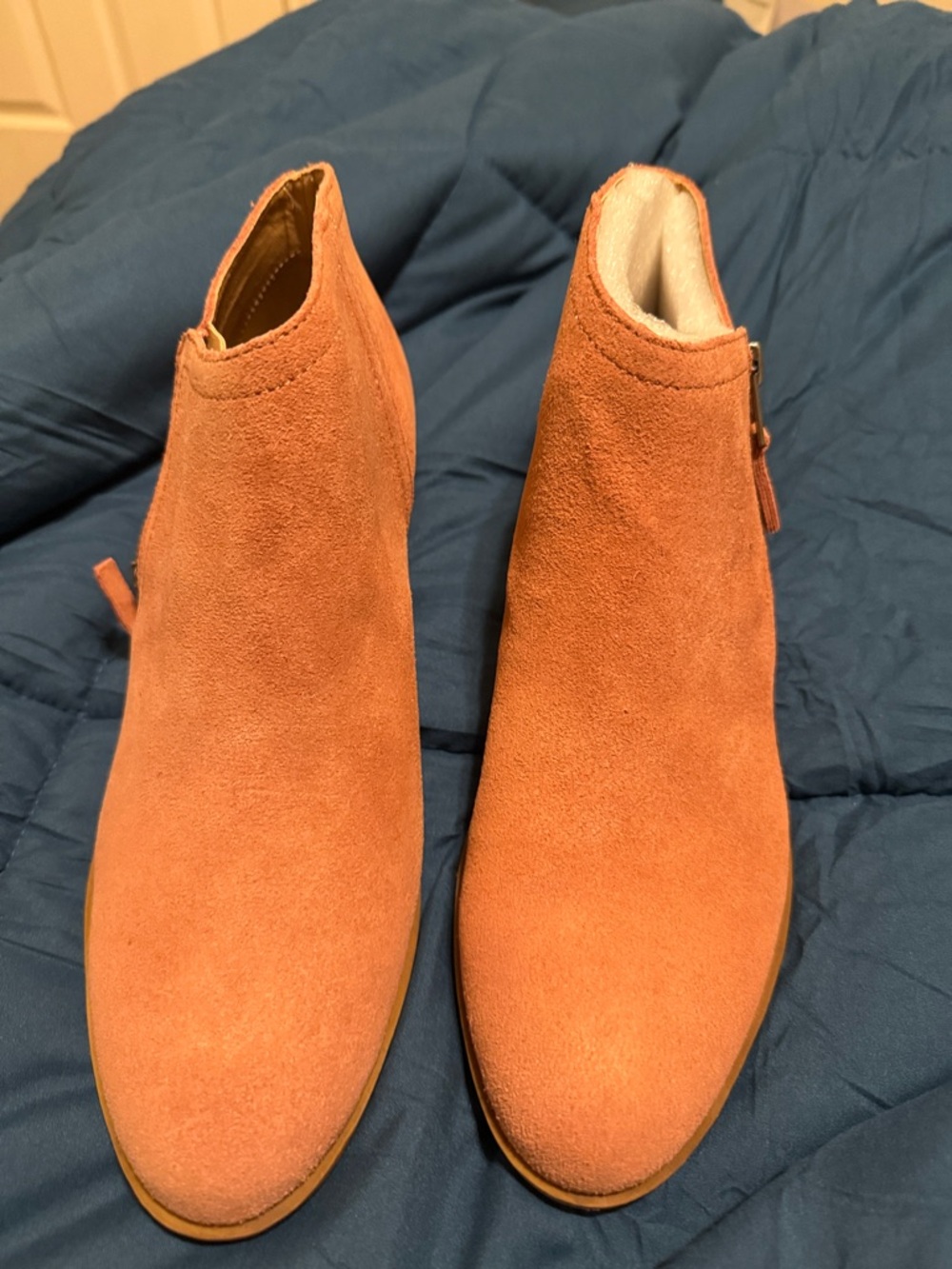 Lucky Brand Women's Suede Ankle Boots - Coral Orange